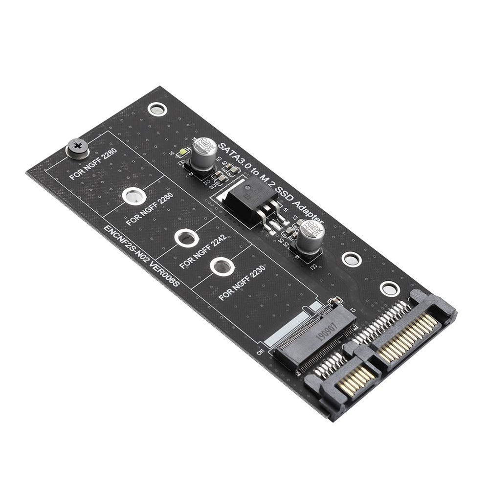 Qiilu M2 to Sata Adapter, M.2 NGFF SSD to SATA 22PIN Hard Drive Disk Stable Performance Adapter Riser Card