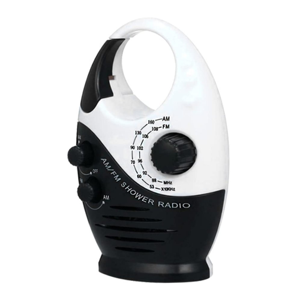 Meyrwoy Am Fm Radios,Waterproof Radio,Portable Radios, Mini FM AM Waterproof Shower Music Hanging Radio Suit Bathroom Bath Cabin Black Powerful Hi-Fi Speakers Portable Radio