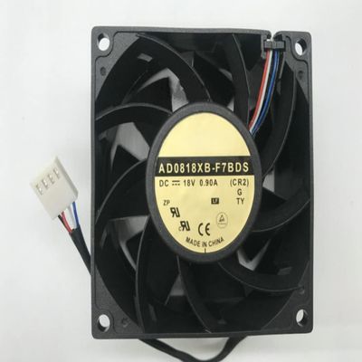 Cooling Fan DC18V 80MM, AD0818XB-F7BDS DC18V 0.90A 80x80x38mm 4-Wire