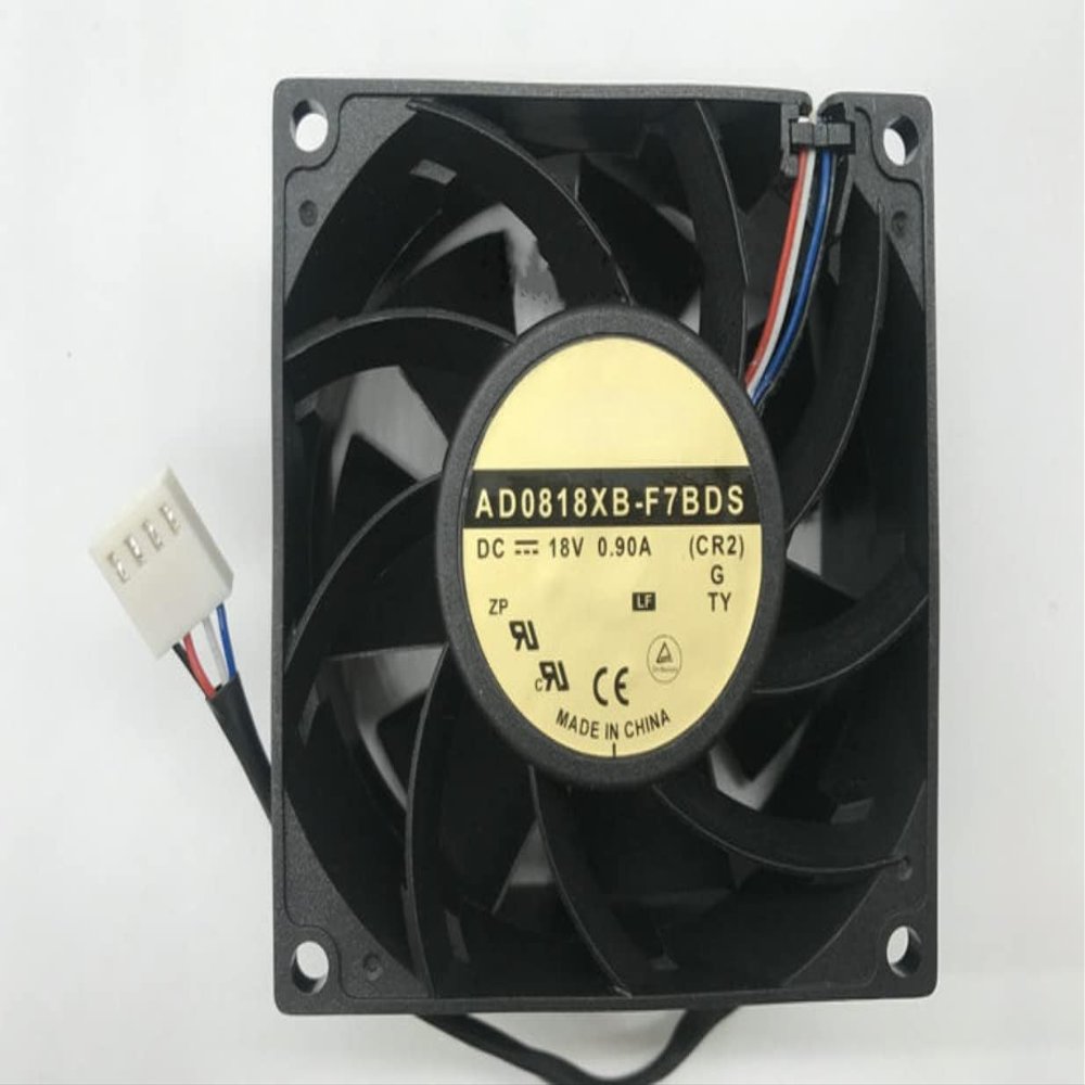 Cooling Fan DC18V 80MM, AD0818XB-F7BDS DC18V 0.90A 80x80x38mm 4-Wire
