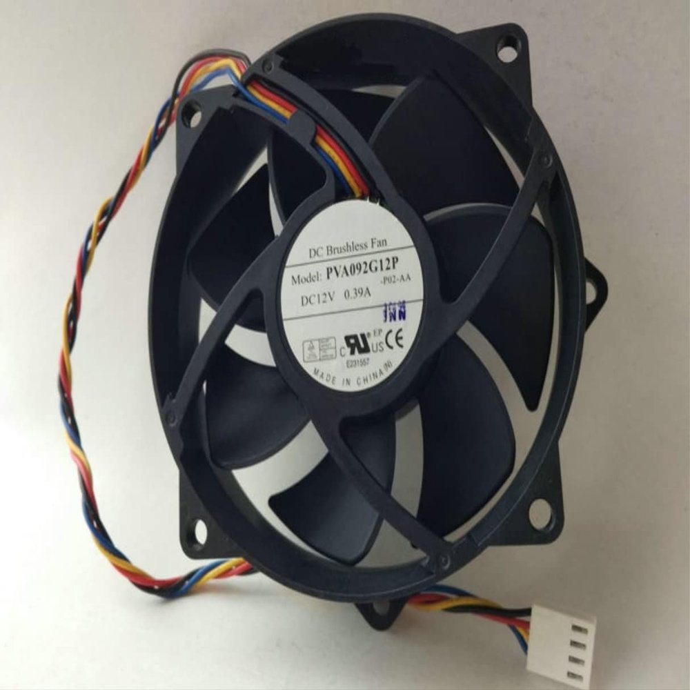 Beautyrankle Cooling Fan 12V 92mm Cooling Fan, PVA092G12P DC12V 0.39A 92x92x25MM 4-Wire