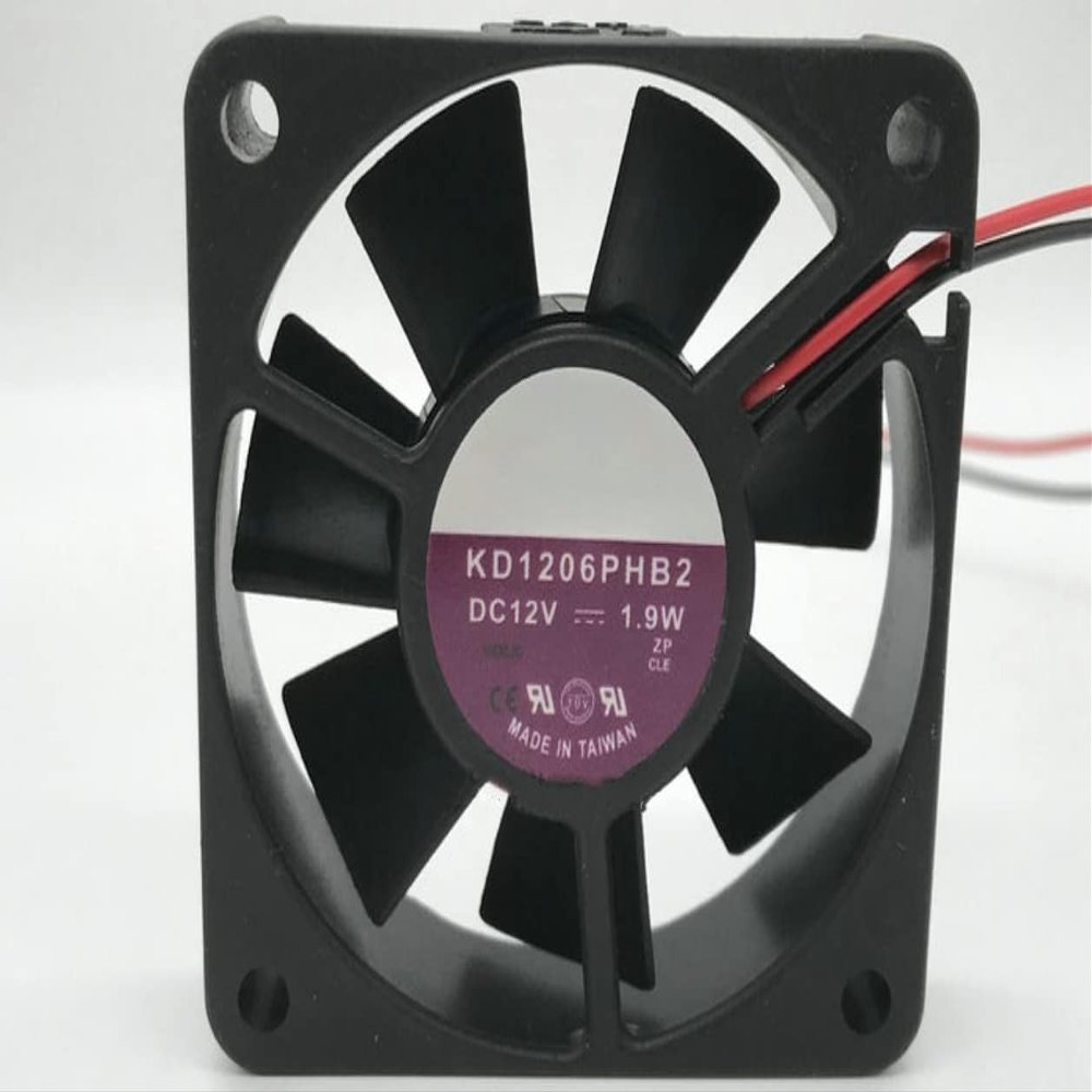 Cooling Fan 12V 60mm Cooling Fan, KD1206PHB2 DC12V 1.9W 60x60x15mm 2-Wire