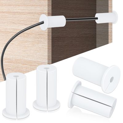 4pcs Wall Hole Cable Routing Kit for Starlink, Silicone Cable Feed Through Bushings Wall Grommets for 1 Cables Cable Protective Sleeve for Starlink Cable Routers and Ethernet Cable Adapter (White)