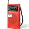 Goodes NOAA Weather Radio, AM FM NOAA Emergency Radio Portable with Best Reception, Headphone Jack, Powered by 2 AA Battery, Transistor Radios Battery-Operated for Emergency, Hurricane, Home(Red) view 1