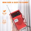 Goodes NOAA Weather Radio, AM FM NOAA Emergency Radio Portable with Best Reception, Headphone Jack, Powered by 2 AA Battery, Transistor Radios Battery-Operated for Emergency, Hurricane, Home(Red) view 4