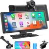 Avylet Wireless Apple Carplay Screen, Android Auto, with 4K Dash Cam,1080P Rear Camera, 9.26'' Portable Car Stereo Touchscreen, Voice Control, GPS Navigation, Mirror Link, Bluetooth,AUX,FM view 1
