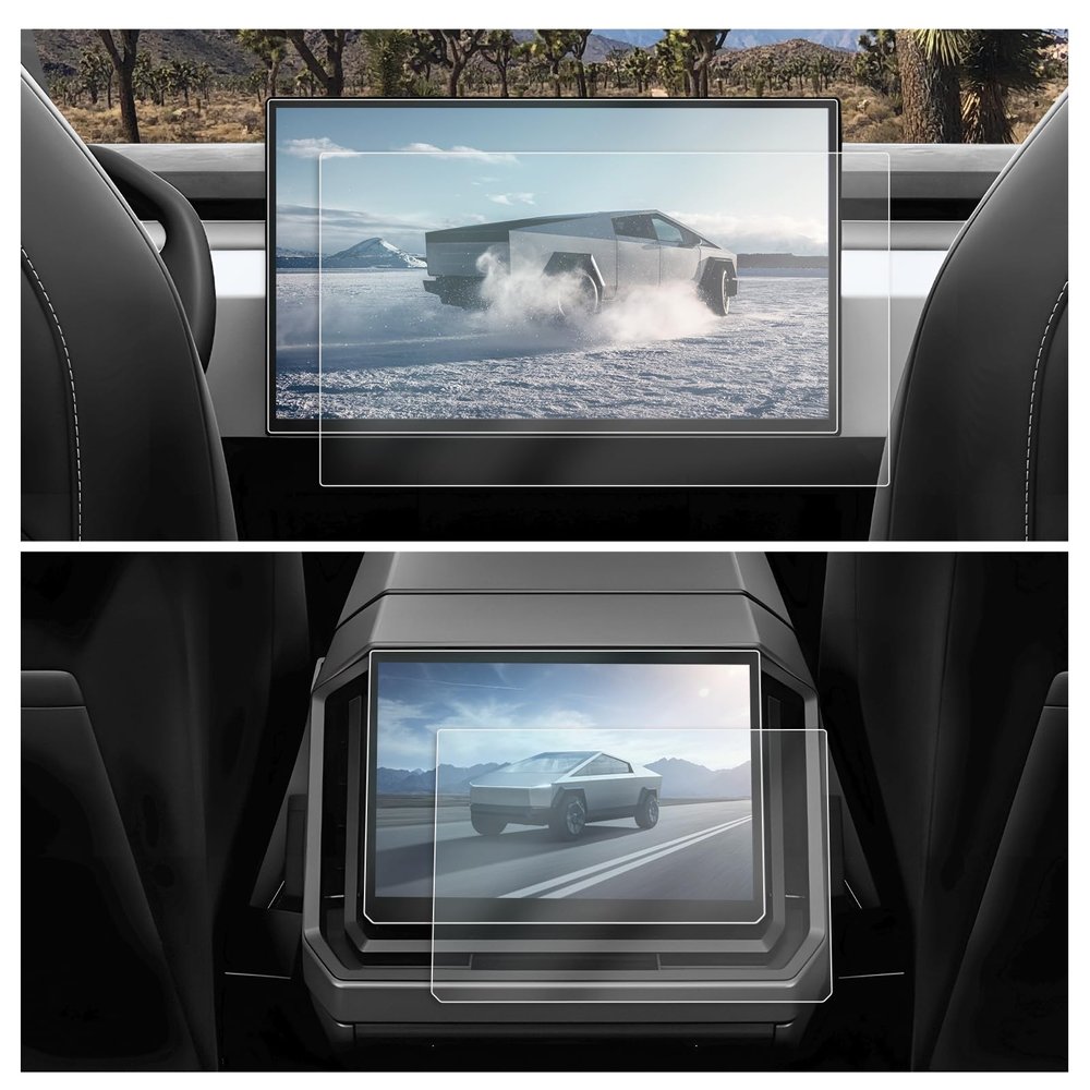 CDEFG 4PCS for 2024 Tesla Cybertruck Screen Protector Compatible with 2024 Tesla Cybertruck Accessories Screen Protector Fit for Front and Back Screen