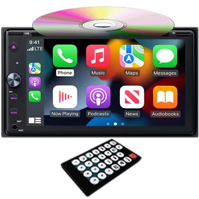 6.2 inch Double Din Carplay, Android Auto Car Stereo HD Touchscreen Bluetooth Multimedia DVD CD Radio Player, Car Play Mirror Link Car Audio Receiver RDS AM FM USB SD AUX