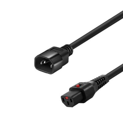 Toptekits C14 to C13 IEC Lock,6ft/1.8m IEC320 C14 to C13 with Lock Power Cord 10A/250V, 16AWG, C14 to Locking C13 Computer Power Cord PC,C13 C14 Cable(C14 to Locking C13, 6ft/1.8m)