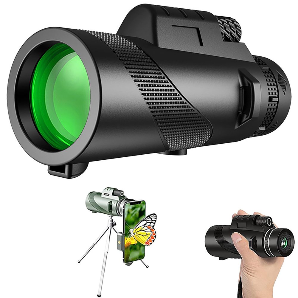 8x40 Monocular Telescope for Adults with Smartphone Adapter Tripod, High Power BAK-4 Prism & FMC Lens Monoculars for Bird Watching Camping Hiking Travel Scenery
