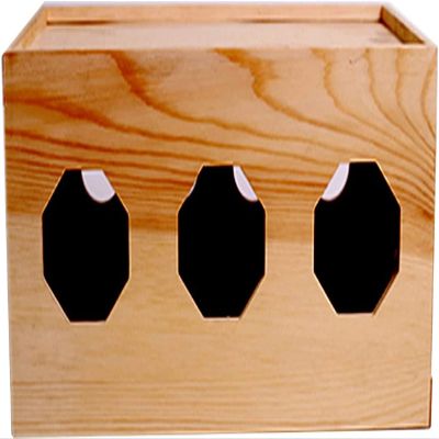Sohodoo Cable Tidy Box | Under Desk Cable Management Box | Real Wood | Large & Small Cable Organiser Box | Power Strip Box | Cable Management Box (Color : Burnt Wood Color, Size : 25 * 15 * 15cm)
