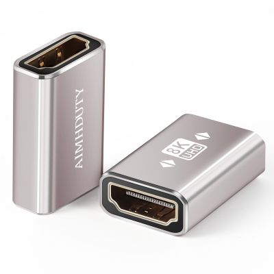 HDMI Female to Female Adapter 8K, HDMI Coupler 2-Pack, HDMI 2.1 Extension Adapter, Support 8K@60Hz, Compatiable with HDTV Roku TV, Monitors, Laptop, Projector, ARC for Laptop