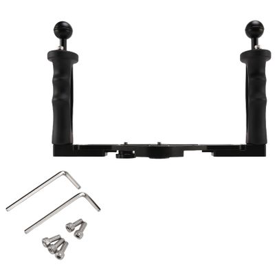 Luejnbogty Dual Handheld Stabilizer Diving Underwater Camera Housings Tray/Grip Waterproof with Double Handle for Dome Port Waterproof Case