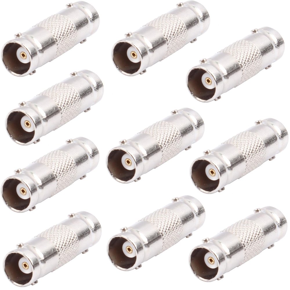 AIMHDUTY BNC Female to Female Connector 10- Pack BNC Coupler for CCTV Security Camera Adapter Extender Connector