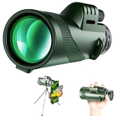 8x40 Monocular Telescope for Adults with Smartphone Adapter Tripod, High Power BAK-4 Prism & FMC Lens Monoculars for Bird Watching Camping Hiking Travel Scenery