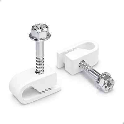 Sactulaz Round Cable Clip with Screws for Starlink Ethernet Cable, Wire Clip, Cord Clips for Starlink Cables Wall Installation, Coaxial Cable Organizer Clips for Hanging - 20 Pack