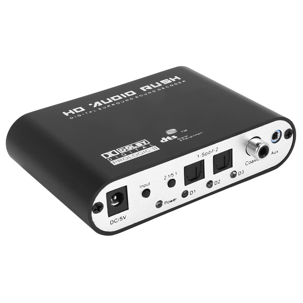 Luejnbogty 5.1 CH Audio Decoder SPDIF Coaxial to DTS AC3 Digital to 5.1 Amplifier Analog Converter for ,DVD Player,, black, 196216