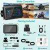 KAOLALI 7 Inch Motorcycle GPS Navigator, Universal IPX7 Waterproof Touch Screen GPS Portable Navigation System with CarPlay/Android Auto for Motorbike view 2