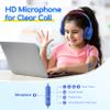 EarFun Kids Headphones Wired with Microphone, 85/94dB Volume Limit Headphones for Kids, Portable Wired Headphone with Shareport, Stereo Sound Foldable Headset for School/Tablet/PC/Kindle, Navy Red view 2