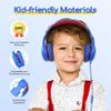 EarFun Kids Headphones Wired with Microphone, 85/94dB Volume Limit Headphones for Kids, Portable Wired Headphone with Shareport, Stereo Sound Foldable Headset for School/Tablet/PC/Kindle, Navy Red view 4