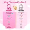 EarFun Kids Headphones Wired with Microphone, 85/94dB Volume Limit Headphones for Kids, Portable Wired Headphone with Shareport, Stereo Sound Foldable Headset for School/Tablet/Kindle Fuscia Pink view 3