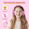 EarFun Kids Headphones Wired with Microphone, 85/94dB Volume Limit Headphones for Kids, Portable Wired Headphone with Shareport, Stereo Sound Foldable Headset for School/Tablet/Kindle Fuscia Pink view 4