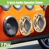 ACROPIX 5" Car Speaker Grills Cover Mesh Round 5 Inch Audio Speaker Subwoofer Guard Protector Case with Mounting Screws Iron Gold Tone Black - Pack of 2 view 2