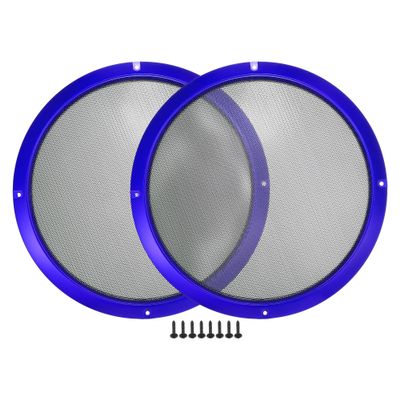 ACROPIX Universal 10" Car Speaker Grills Cover Mesh Round 10 Inch Audio Speaker Subwoofer Guard Protector Case with Mounting Screws Iron Blue - Pack of 2