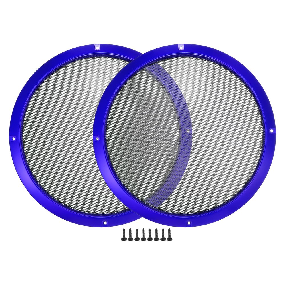 ACROPIX Universal 10" Car Speaker Grills Cover Mesh Round 10 Inch Audio Speaker Subwoofer Guard Protector Case with Mounting Screws Iron Blue - Pack of 2