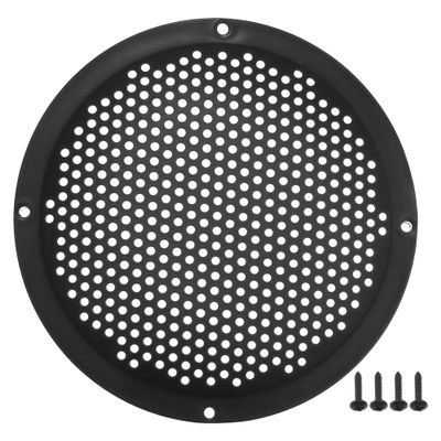 ACROPIX Universal 6" Car Speaker Grills Cover Mesh Round 6 Inch Audio Speaker Subwoofer Guard Protector Case with Mounting Screws Iron Black - Pack of 1
