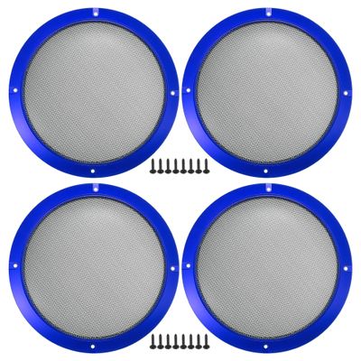 ACROPIX Universal 8" Car Speaker Grills Cover Mesh Round 8 Inch Audio Speaker Subwoofer Guard Protector Case with Mounting Screws Iron Blue - Pack of 4