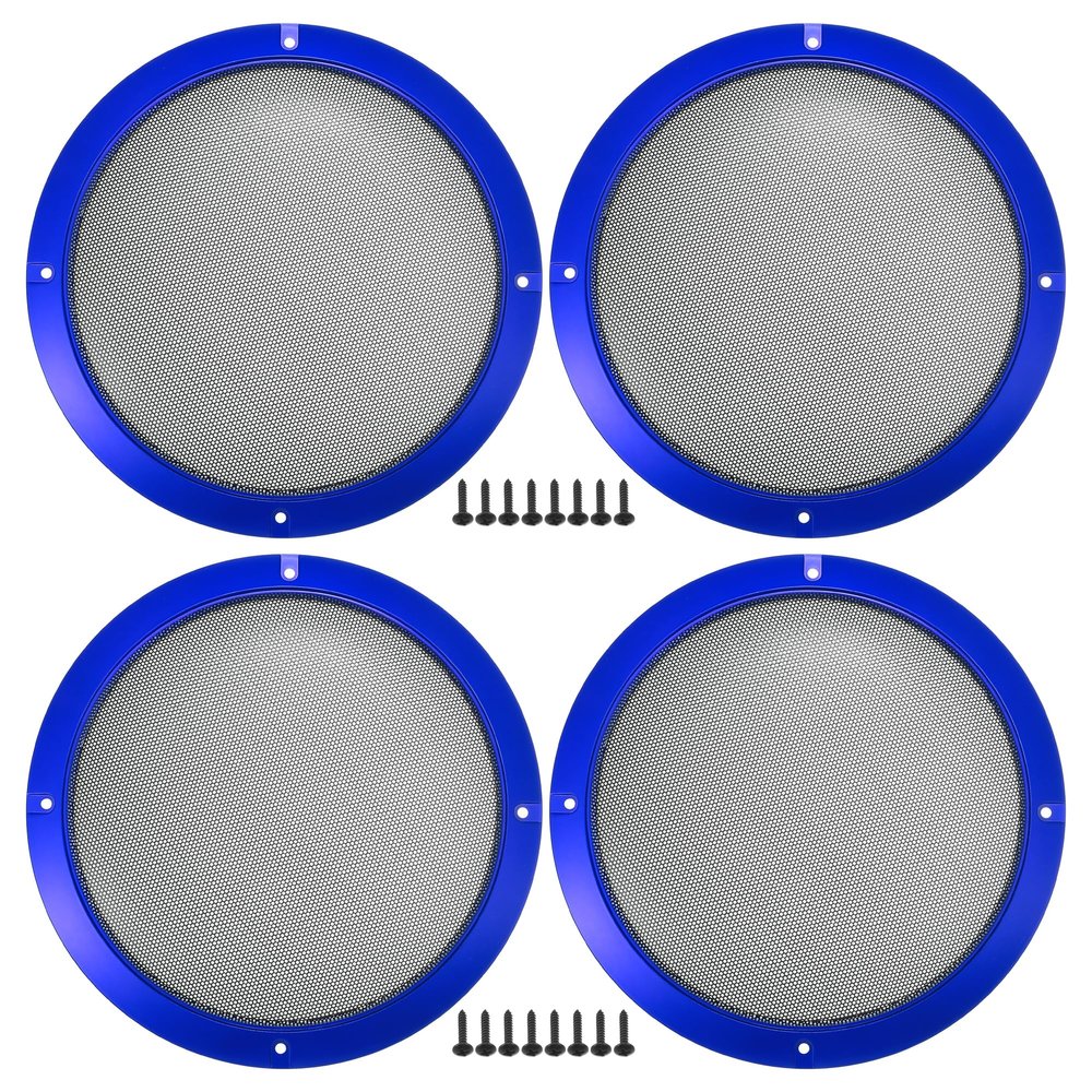 ACROPIX Universal 8" Car Speaker Grills Cover Mesh Round 8 Inch Audio Speaker Subwoofer Guard Protector Case with Mounting Screws Iron Blue - Pack of 4
