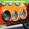 ACROPIX 6" Car Speaker Grills Cover Mesh Round 6 Inch Audio Speaker Subwoofer Guard Protector Case with Mounting Screws Iron Gold Tone Black - Pack of 2 view 2