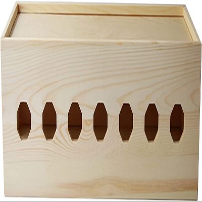 Wood Cable Management Box - Cord Organizer Hide Power Strips/Electrical Plugs - Conceal and Cover Wires Station on Desks from TVs/Computers for Home Office (Color : Log Color, Size : 50 * 18 * 15cm)