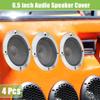 ACROPIX 6.5" Car Speaker Grills Cover Mesh Round 6.5 Inch Audio Speaker Subwoofer Guard Protector Case with Mounting Screws Iron Silver Tone - Pack of 4 view 2