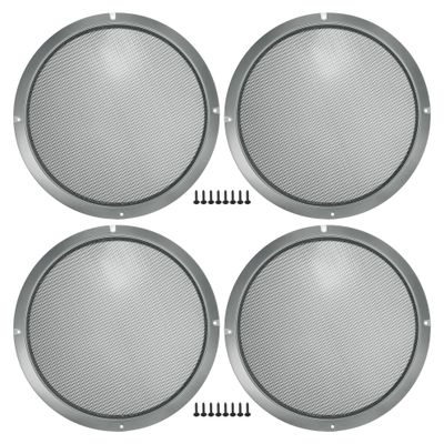 ACROPIX Universal 10" Car Speaker Grills Cover Mesh Round 10 Inch Audio Speaker Subwoofer Guard Protector Case with Mounting Screws Iron Gray - Pack of 4