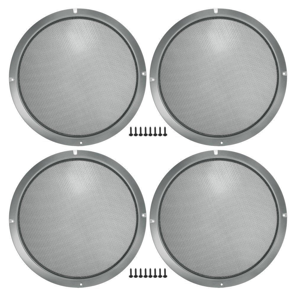 ACROPIX Universal 10" Car Speaker Grills Cover Mesh Round 10 Inch Audio Speaker Subwoofer Guard Protector Case with Mounting Screws Iron Gray - Pack of 4