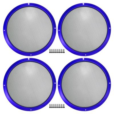 ACROPIX Universal 10" Car Speaker Grills Cover Mesh Round 10 Inch Audio Speaker Subwoofer Guard Protector Case with Mounting Screws Iron Blue - Pack of 4