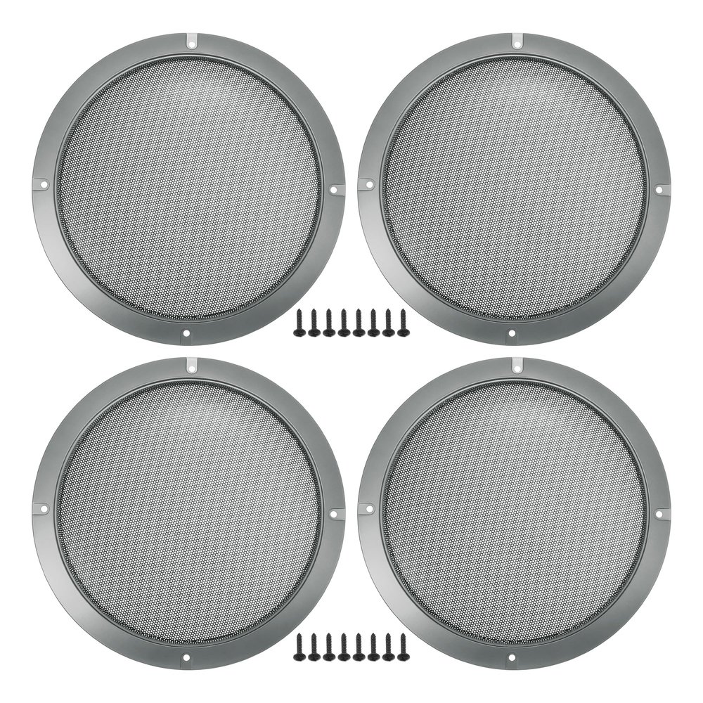 ACROPIX Universal 8" Car Speaker Grills Cover Mesh Round 8 Inch Audio Speaker Subwoofer Guard Protector Case with Mounting Screws Iron Gray - Pack of 4
