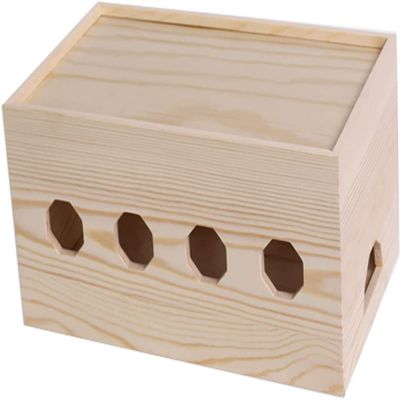 Cable Tidy Box, Wood Cable Management Box - Cord Organizer Hide Power Strips/Electrical Plugs - Conceal and Cover Wires Station on Desks from TVs/Computers (Color : Log Color, Size : 30 * 18 * 15cm)