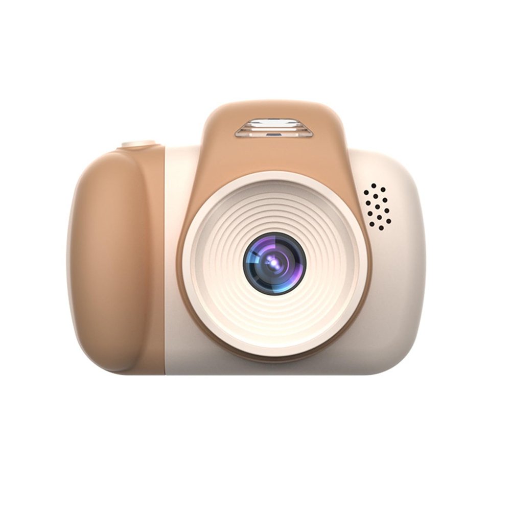 clinmday Long Lens Children Camera,High Clarity Dual Lens LED Flash Rechargeable Toddlers 1080P Video Recorder Selfie Digital Camera for Toy Boys Girls Birthday Gifts Khaki