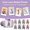 clinmday Long Lens Children Camera,High Clarity Dual Lens LED Flash Rechargeable Toddlers 1080P Video Recorder Selfie Digital Camera for Toy Boys Girls Birthday Gifts Khaki view 3