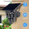 4K Security Camera Outdoor, Dual Lens Solar Powered Camera with 355 Pan Tilt, Motion Detection, Full Color Night Vision, 2 Way Talk, IP55 SD Cloud Storage, 24/7 view 4