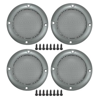 ACROPIX Universal 2" Car Speaker Grills Cover Mesh Round 2 Inch Audio Speaker Subwoofer Guard Protector Case with Mounting Screws Iron Gray - Pack of 4