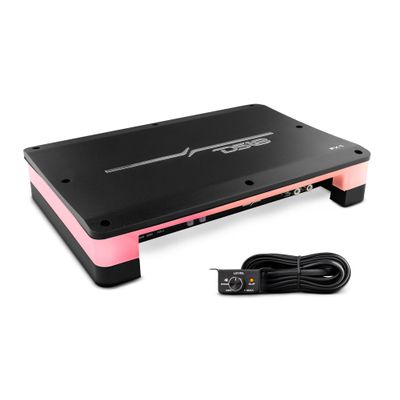 DS18 FX1 Monoblock Class D Amplifier with Flush/Surface Mount with RGB Dream LED Lights - Versatile Installation Options - Remote Subwoofer Level Control - 1 Channel Subwoofer Monoblock Amp 2700W Peak