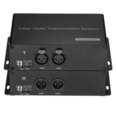 2 Port XLR Audio Over Fiber Optic Converter,Broadcast Balanced Audio 3pin XLR Fiber Extenders, FC Optical Module, Singlemode Single Fiber up to 20Km A Pair