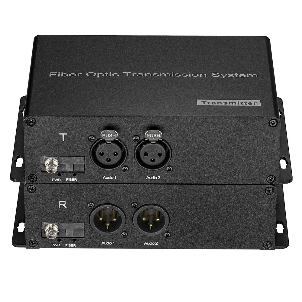 2 Port XLR Audio Over Fiber Optic Converter,Broadcast Balanced Audio 3pin XLR Fiber Extenders, FC Optical Module, Singlemode Single Fiber up to 20Km A Pair