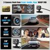 Strenagile Dash Cam with Night Vision - 3 Camera Front/Rear/Inside, Dash Camera for Cars - 170 Wide Angle, HD 1080P, 24-Hr Parking Monitor, Accident Lock, Loop Recording view 2