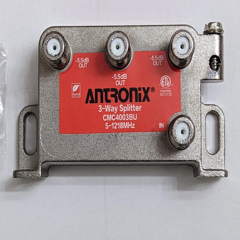 Antronix CMC4003BU 3-Way Balanced Vertical Splitter, 1.218 GHz High Performance for Coax Cable TV & Internet Optimized MoCA 2.0 Performance (50)