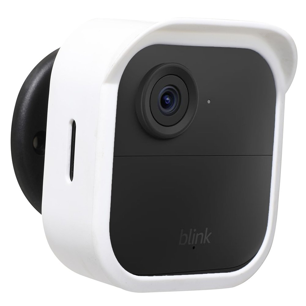 Protective Silicone Skin Case for Blink Outdoor 4 & Outdoor 4 Floodlight Camera, Weatherproof Camouflage Cover with Sun-Glare and UV Protection (White, 1 Pack)